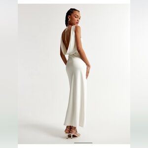 Plunge Cowl Back Maxi Dress